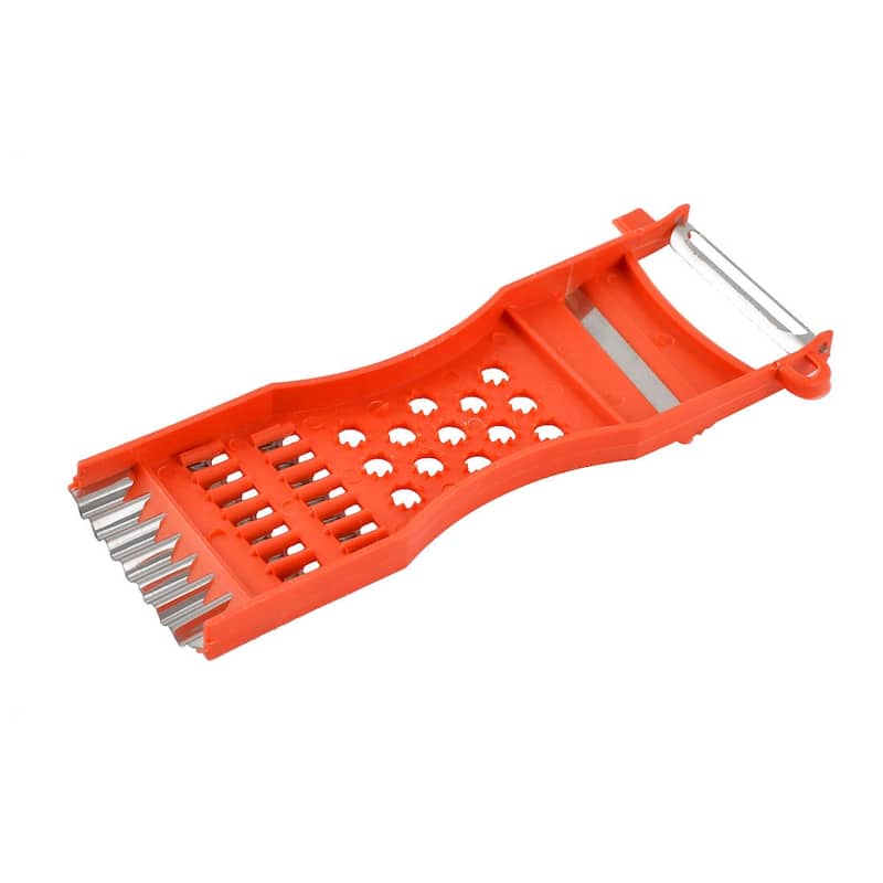 Plastic Frame Vegetable Slicer Peeler Shredder Red Silver Tone 4pcs - Red,Silver Tone