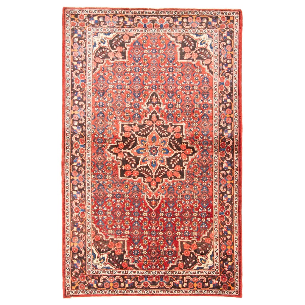 ECARPETGALLERY Hand-knotted Kayseri Red Wool Rug - 4'3 x 6'11