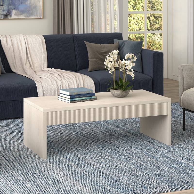 Lawrence 48" Wide Rectangular Coffee Table - 47.5" Wide - Alder White