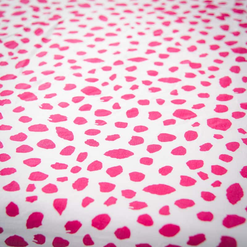 Rizzy Home Ink Dot Cotton Fitted Cribsheet - 28" X 52" - Bright Pink