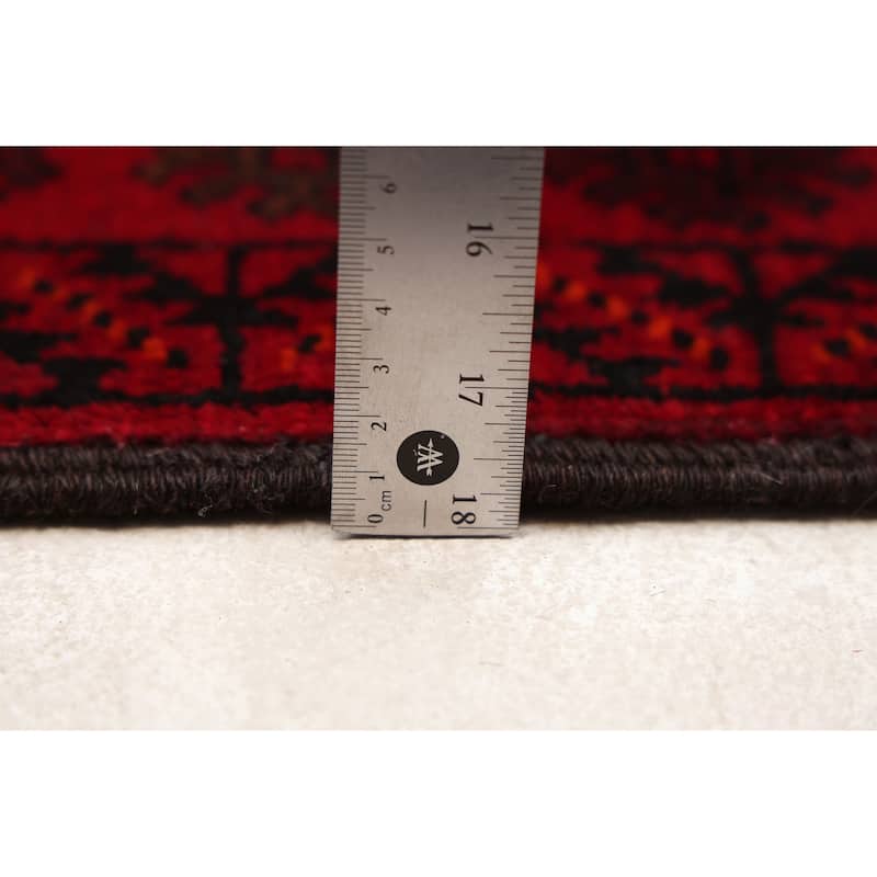 ECARPETGALLERY Hand-knotted Teimani Red Wool Rug - 3'7 x 7'7