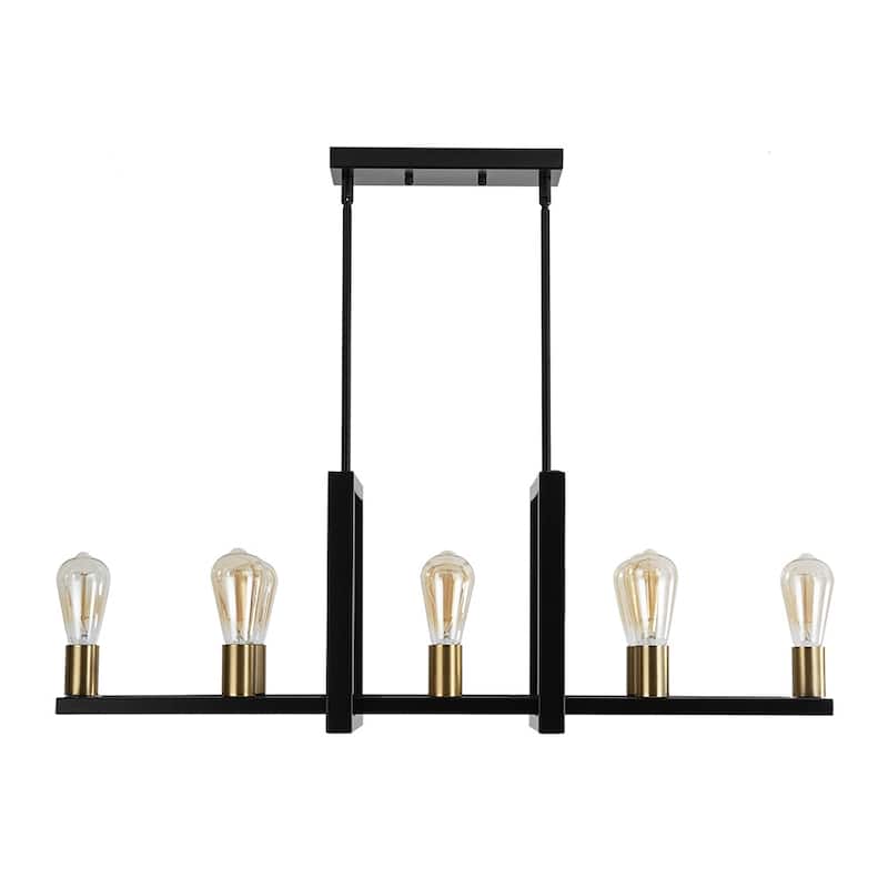 Modern Farmhouse 8-Light Square Frame Kitchen Island Chandelier - 35.8in