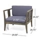 preview thumbnail 12 of 20, Nicholson Outdoor 4-seat Acacia Chat Set by Christopher Knight Home