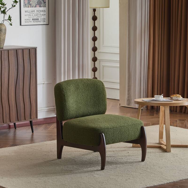 Modern Lounge Chair with Solid Wood Frame, Perfect for Living Room, Bedroom, or Office
