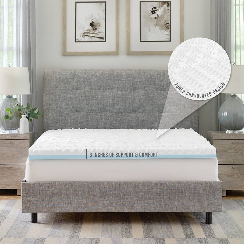 Bodipedic Reversible Dual Sided Memory Foam Mattress Topper
