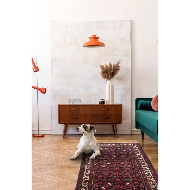 ECARPETGALLERY Hand-knotted Andelz Navy Wool Rug - 3'4 x 13'5