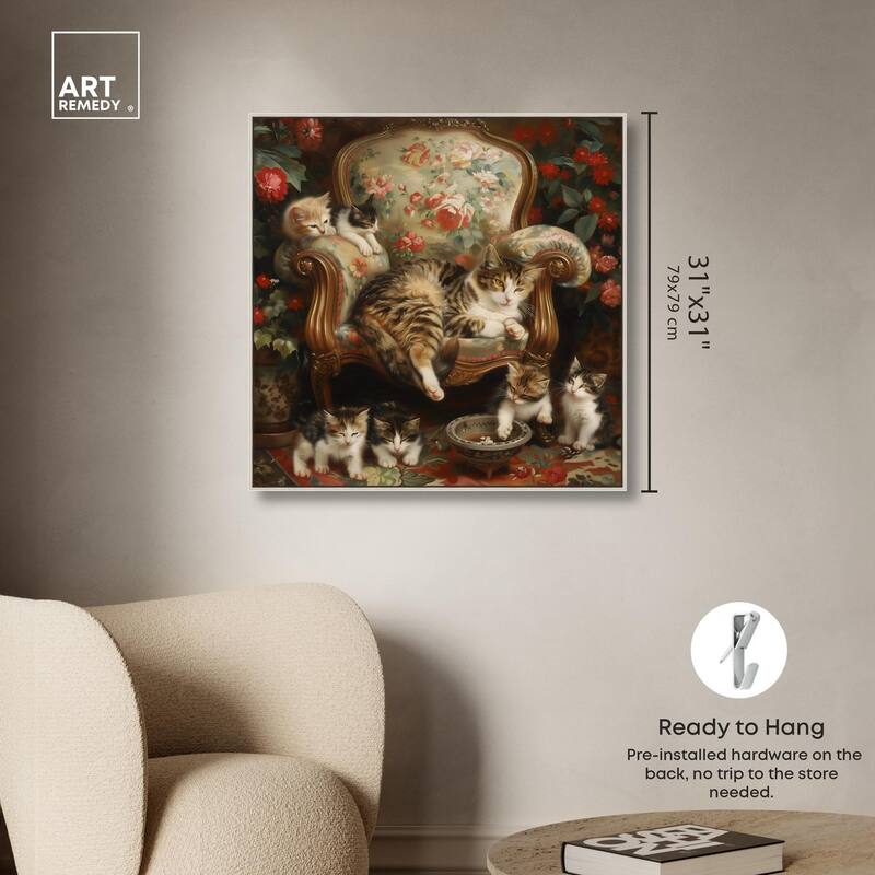 Lounging Cats Canvas by Art Remedy
