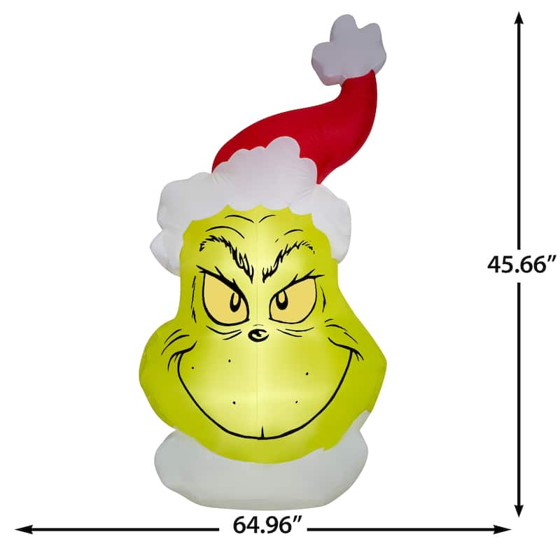 Airblown-Flat Grinch Head-Giant-Dr. Seuss