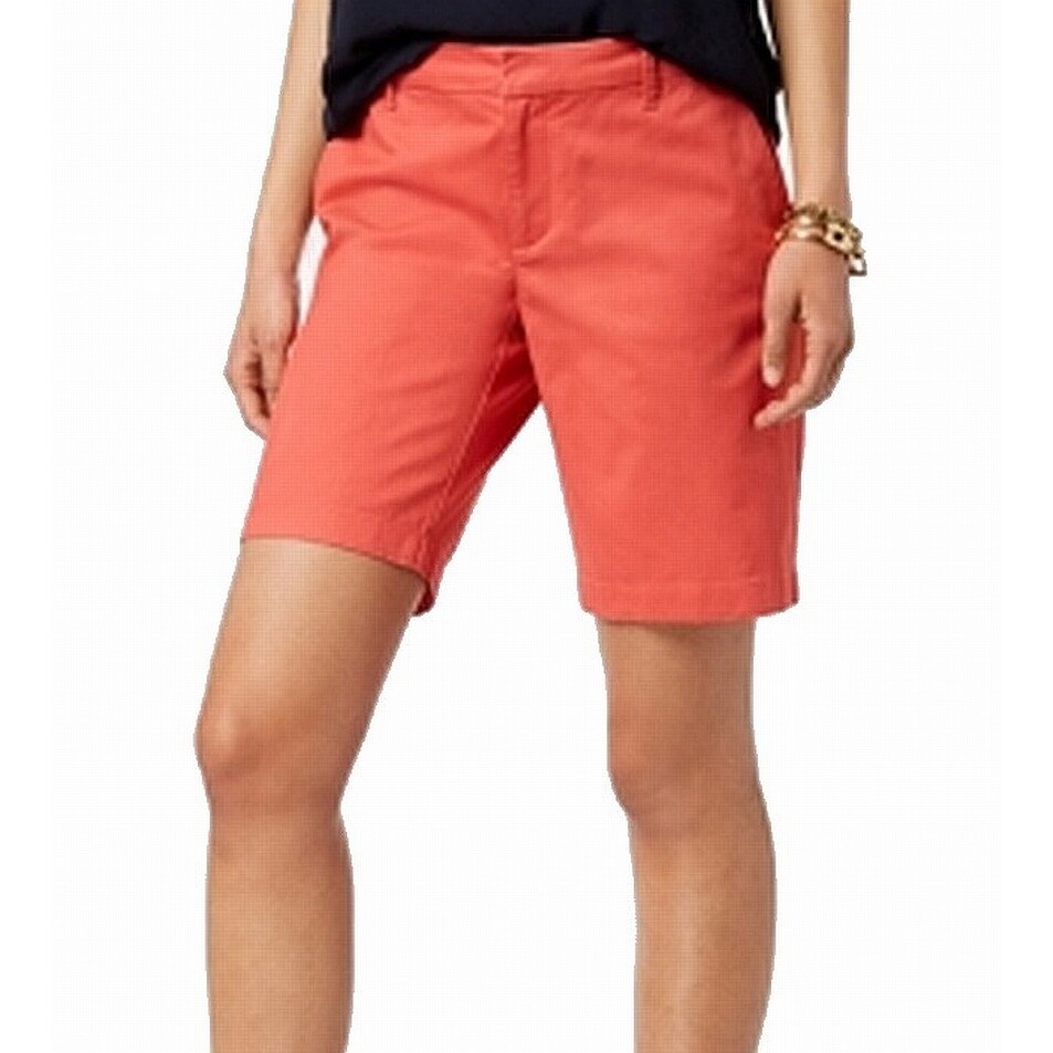 Tommy Hilfiger Orange Womens Size 4 Solid Hollywood Chino Shorts -  Overstock - 28137942