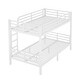 preview thumbnail 8 of 10, White Metal Twin XL Over Twin XL Bunk Bed with Under Bed Storage and Safety Guardrails