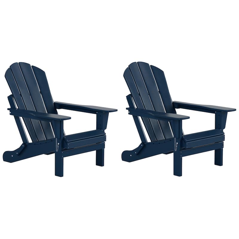 Laguna Hdpe All Weather Outdoor Patio Foldable Adirondack Chairs Conversation Set (3-Piece Set)