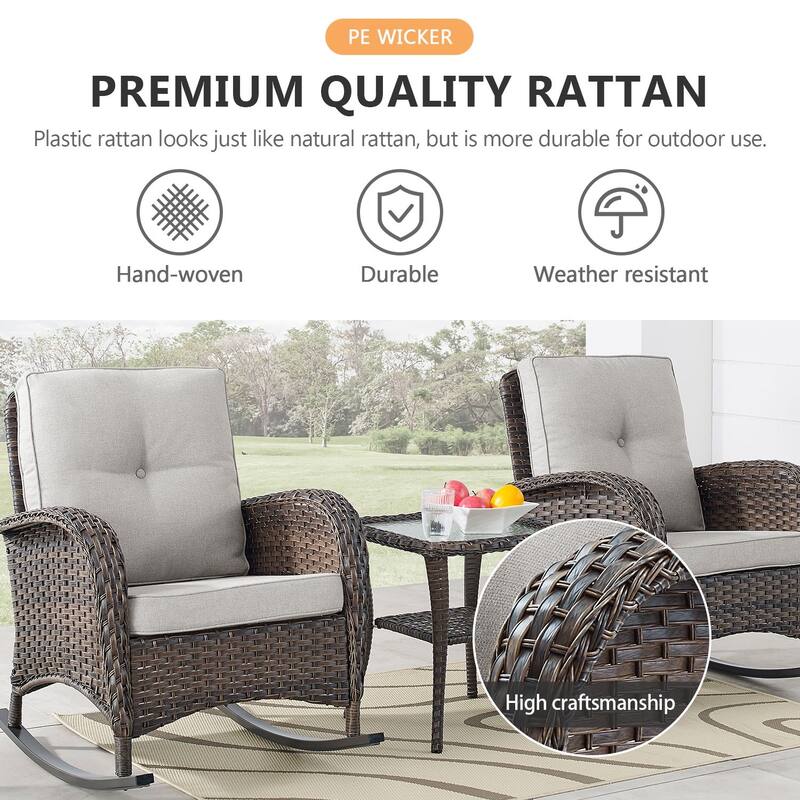 Gymojoy Outdoor Fire Pit Conversation Set, 3-Seat Sofa & Chairs Patio Furniture Set