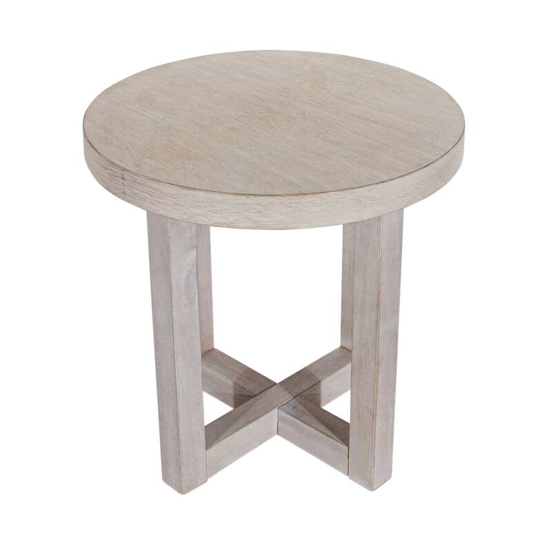 Christie Wood Round Side Table by East at Main - 22x22x22