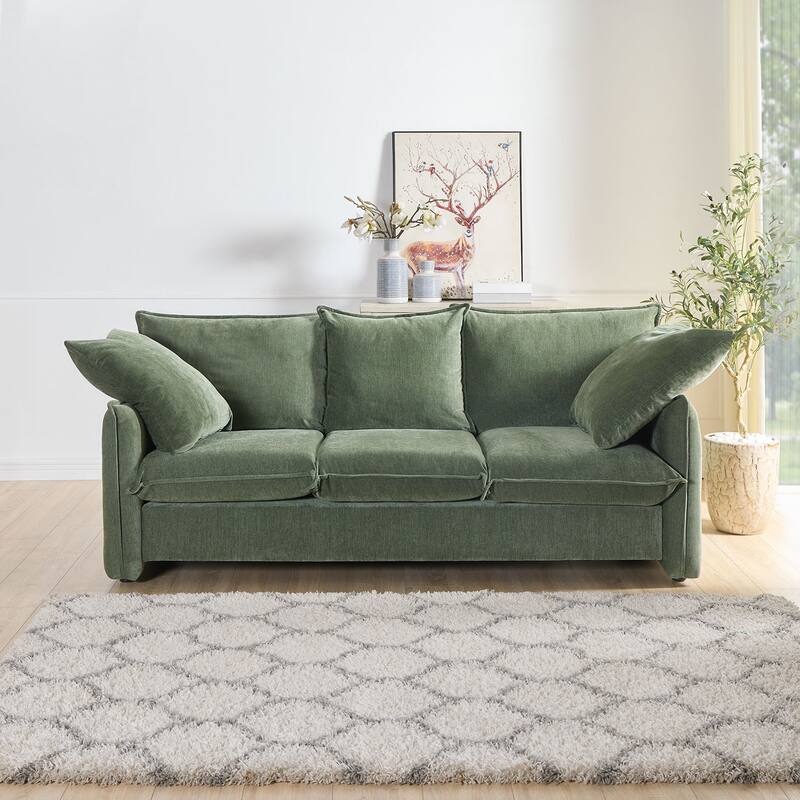 Mid-Century Modern 3-Seater Soft Sofa for Living Room, Apartment, Lounge, Bedroom