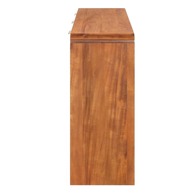 Christopher Knight Home - Alora Natural Acacia Console Table with 3 Drawers and Open Shelf for Living Room or Hallway Storage