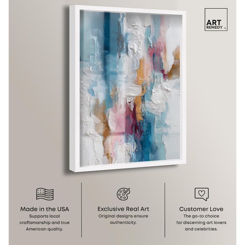 Petal Pink and Ocean Blue I Shadowbox by Art Remedy