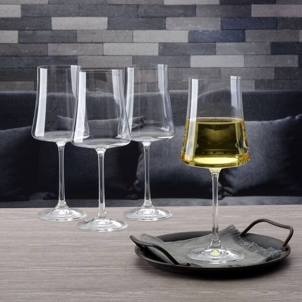 Mikasa Aline White Wine Glasses Set of 4, 16 oz - Clear