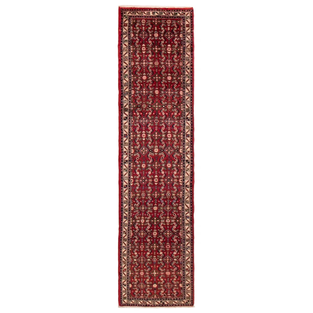ECARPETGALLERY Hand-knotted Andelz Red Wool Rug - 2'4 x 9'6