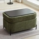 preview thumbnail 27 of 34, 30.3" Fabric Storage Ottoman，Upholstered Footrest with Adjustable Cover and Metal Legs