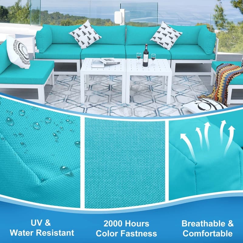 FINCATI 28" × 28" Outdoor Cushion Cover, Sofa Cushion Replacement Slipcover, Patio Seat Cover 28 Inches (COVER ONLY!)