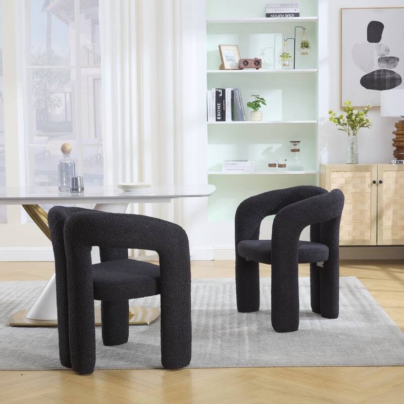 Contemporary Designed Fabric Upholstered Accent/Dining Chair /Barrel Side Chairs Kitchen Armchair set of 2