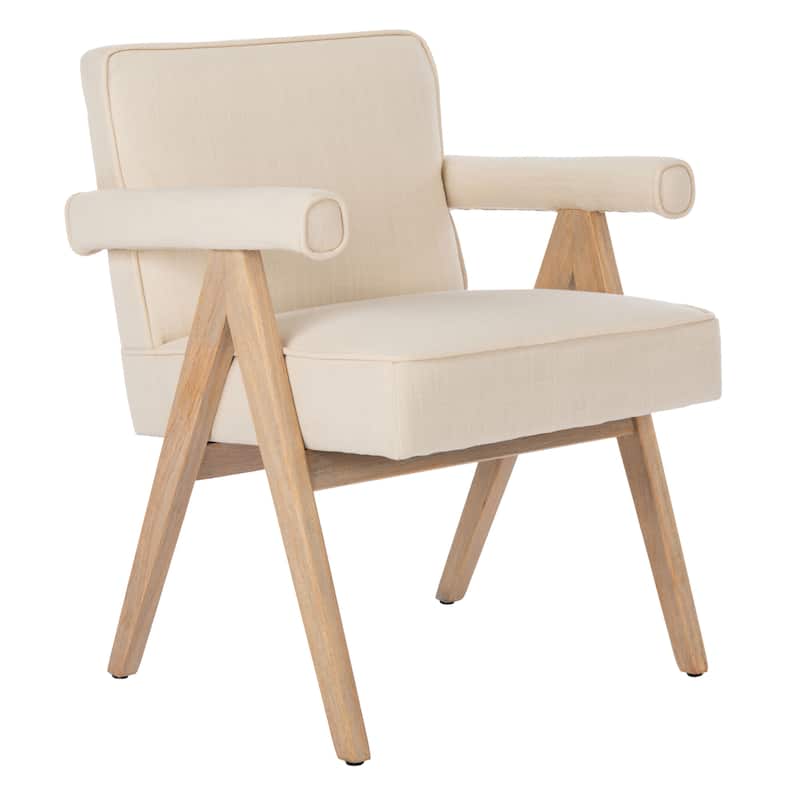 SAFAVIEH Suri Mid-Century Walnut Wood Arm Chair - 23.2" Wx 24" L x 29.9" H