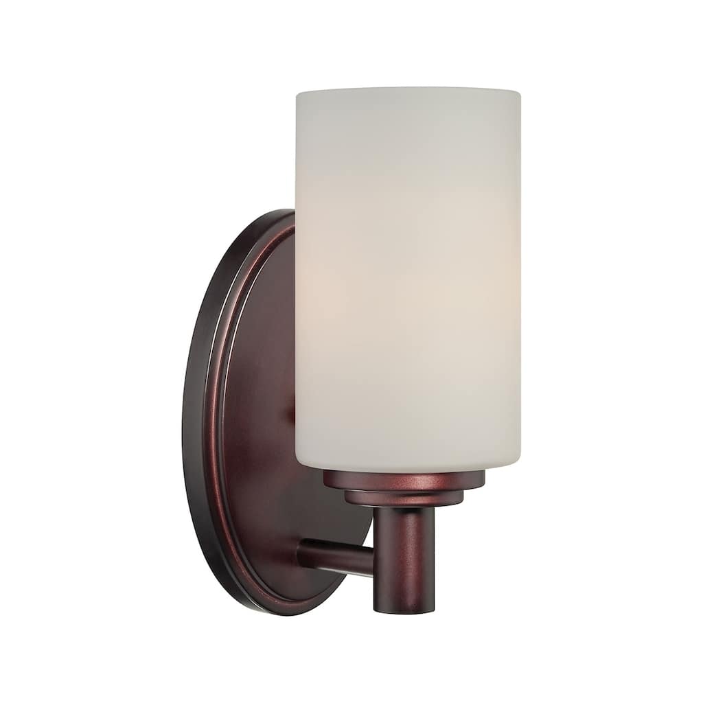 Elk Home Pittman Sienna Bronze With White Glass Vanity Light