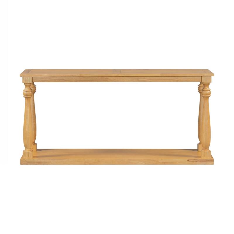 Console Table - Space-Saving Design with Lower Shelf and Four Solid Wood Tapered Legs, Modern Narrow Entryway Table for Entry