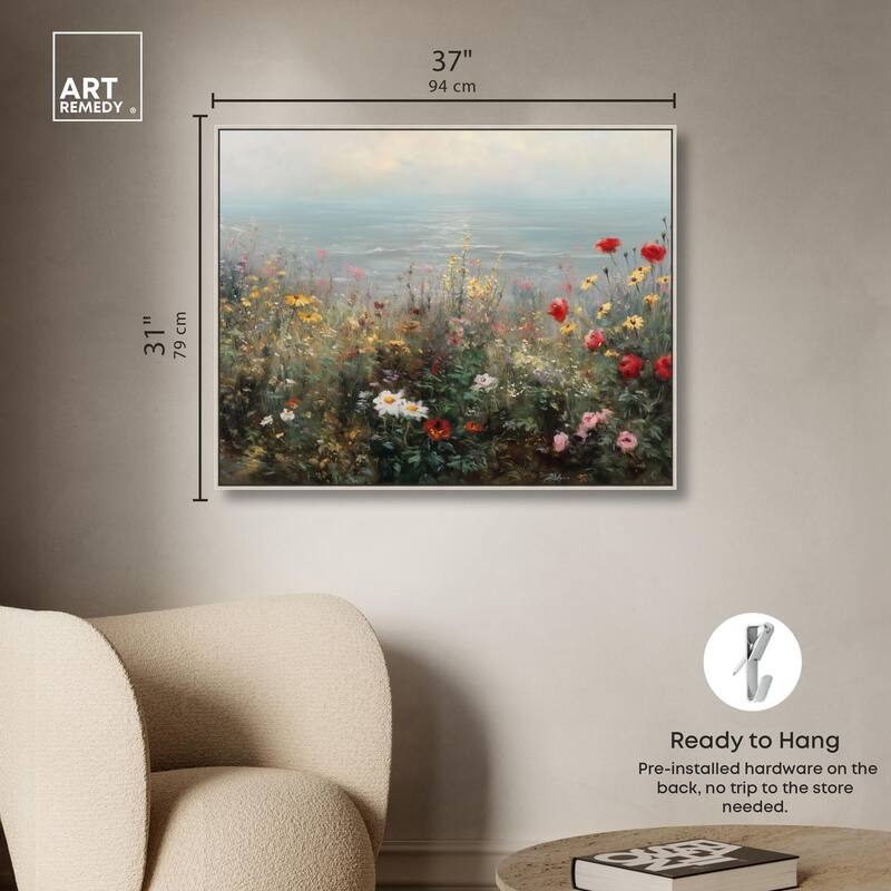 Misty Ocean Field I Canvas by Art Remedy