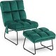 preview thumbnail 60 of 67, MCombo Accent Chair with Ottoman,Velvet Modern Side Pocket Metal Legs Club Chair,0014