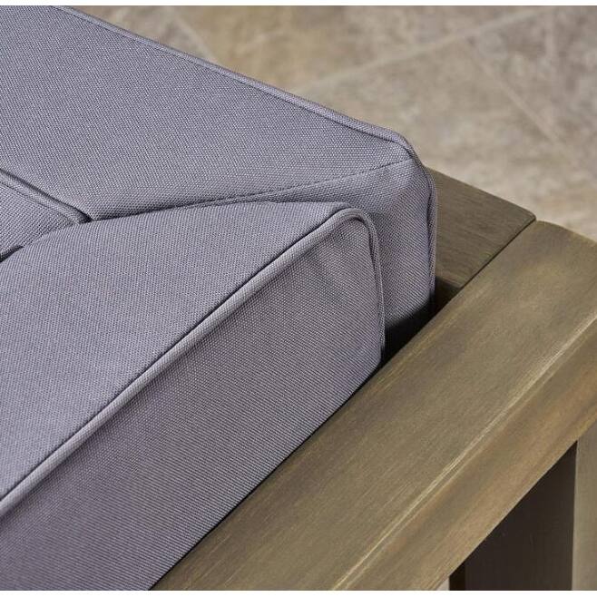 Roomfitters Outdoor X-Back Loveseat with Acacia Wood Frame and Weather-Resistant Cushions