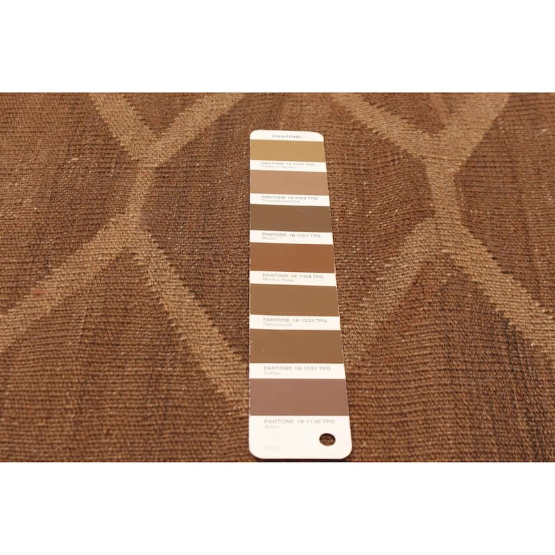 ECARPETGALLERY Flat-Weave Ankara FW Brown Wool Kilim - 6'4 x 8'1