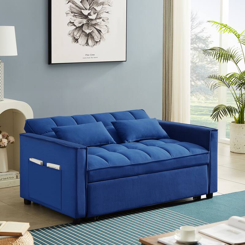 Convertible Loveseat Sleeper Sofa Couch with Adjustable Backrest, 2