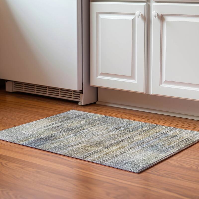 Premium Washable Super Soft Modern Criss Cross Mayfield Rug - Khaki - 1' 8" x 2' 6" - Rectangle