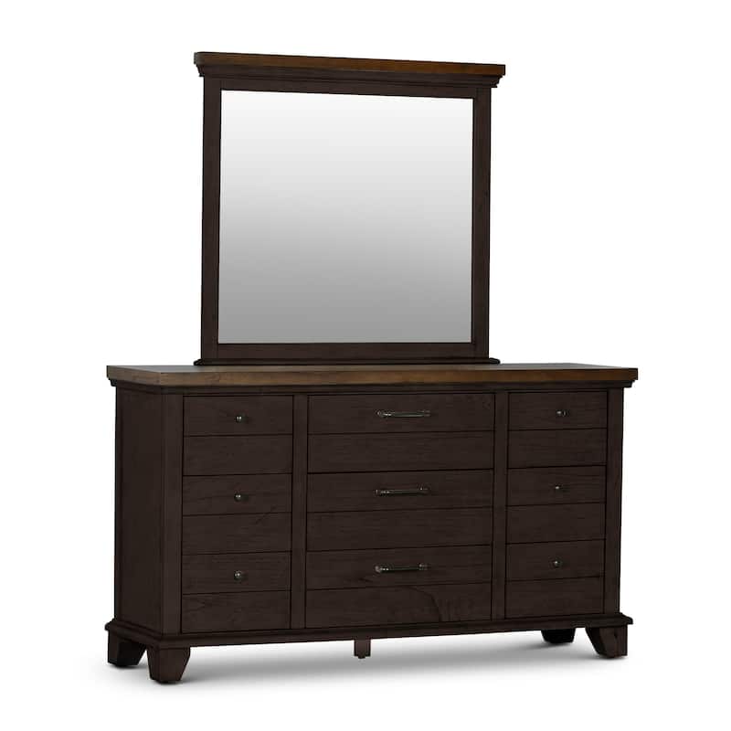 Steve Silver Overlook Two-tone Dresser and Mirror