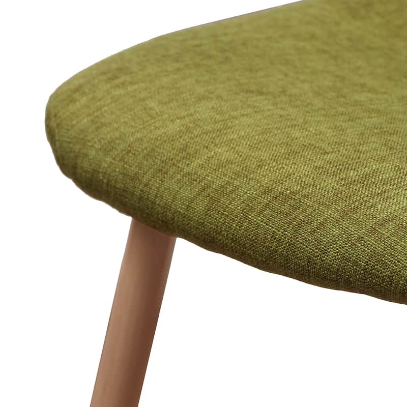 Modern Set of 2 Dining Chairs with Fabric Upholstered Backrest Seat, Wood Finish, Metal Legs for Dining Room Living Room
