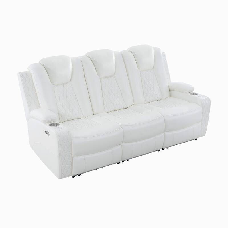Deluxe Theater-Style Reclining Sofa Set with Power Recline, LED Lights, Wireless Charging and bluetooth Speaker