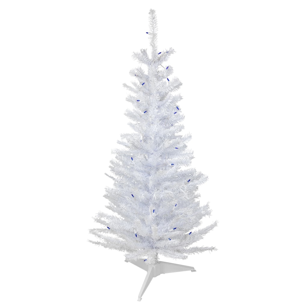4' Pre-Lit Woodbury White Pine Slim Artificial Christmas Tree