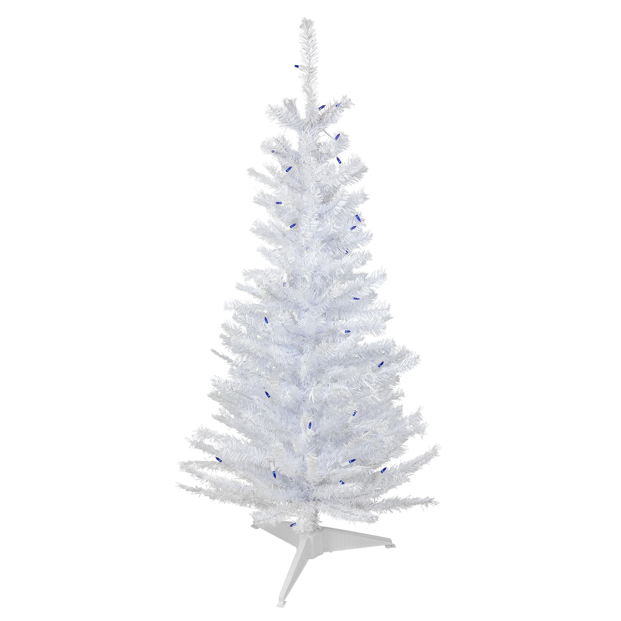 4' Pre-Lit Woodbury White Pine Slim Artificial Christmas Tree