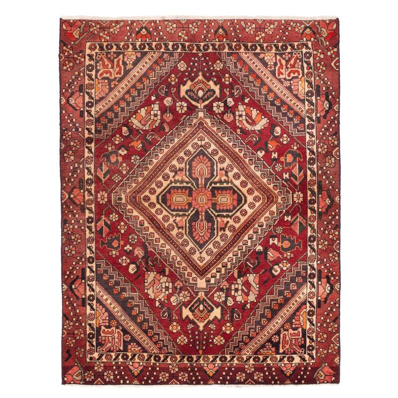 ECARPETGALLERY Hand-knotted Anadol Dark Red Wool Rug - 4'9 x 6'3