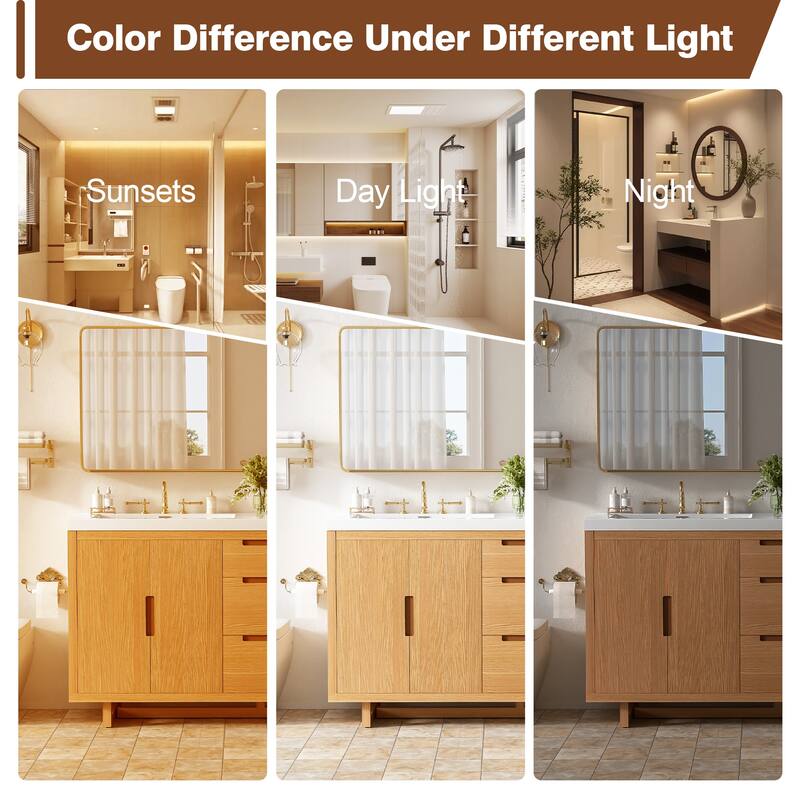 59.3" Bathroom Vanity with 4 Doors & 3 Drawers, Handle-Free Design, Soft-Close Hinges, Hidden Drawer Slides, SMC Resin Top