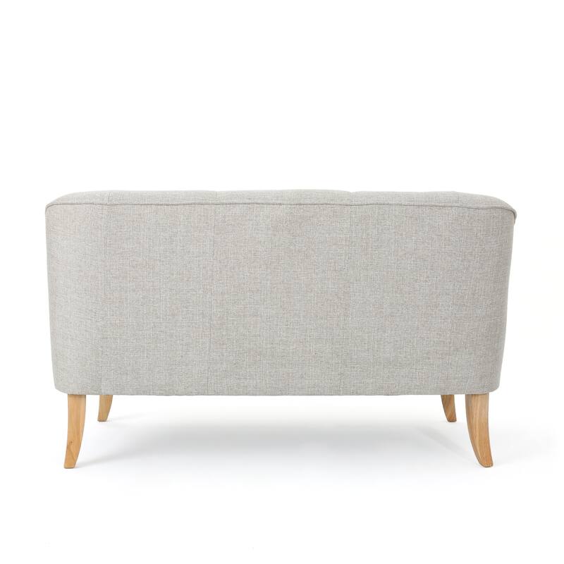 Loveseat Sofa Recliner Sofa with Birch Legs, Comfortable 2-Seater Fabric Couch Accent Sofa for Living Room