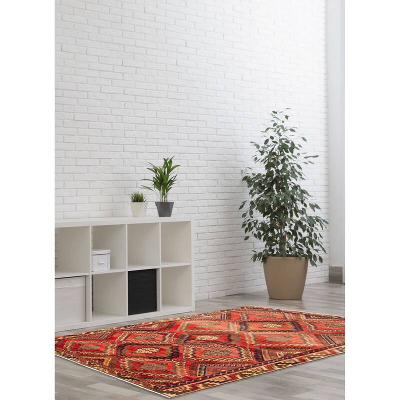 ECARPETGALLERY Hand-knotted Konya Anatolian Red Wool Rug - 4'2 x 7'1