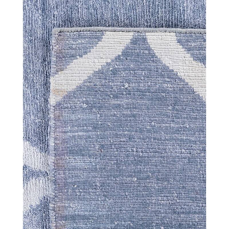 Modern One-of-a-Kind Hand-Knotted Area Rug, Gray - 9' 3" x 12' 1"
