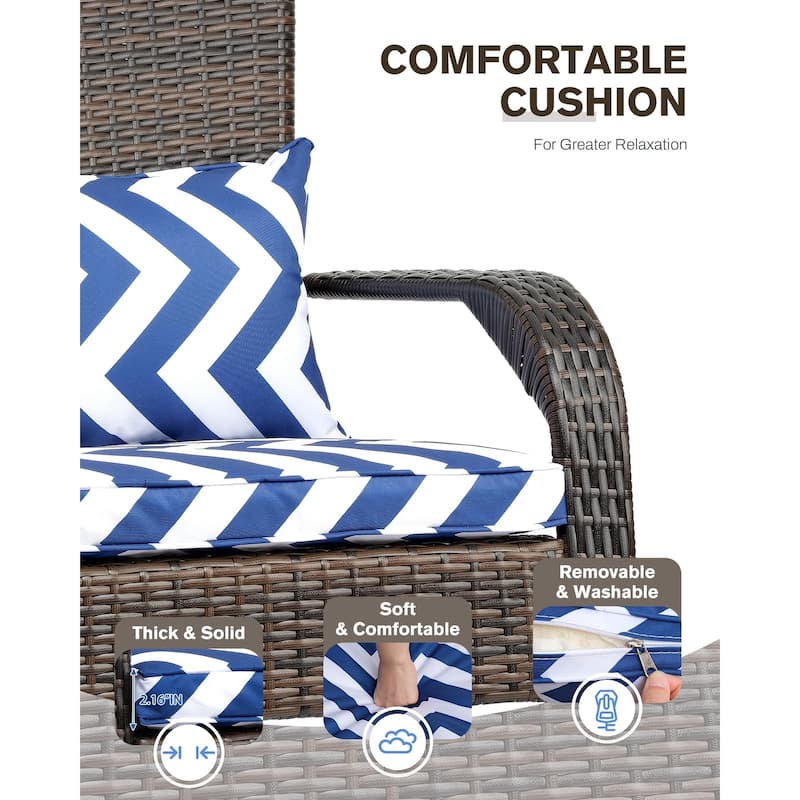 Outdoor Wicker Rocking Chair, Rattan Recliner