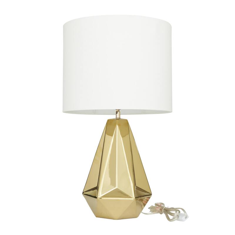 Ceramic Geometric Room Table Lamp - White, Silver, Gold, Black - CosmoLiving by Cosmopolitan