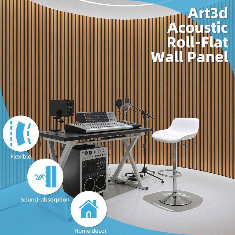 Art3d Flex Acoustic 3D Wall Panel 95.3"x23.8" Teak