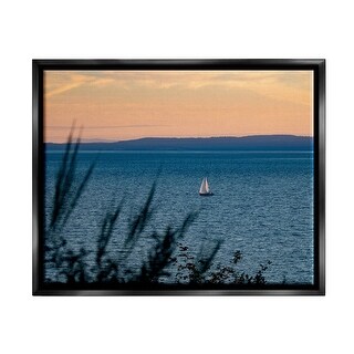 Stupell Sailboat at Sunrise Horizon Framed Floater Canvas Wall Art ...