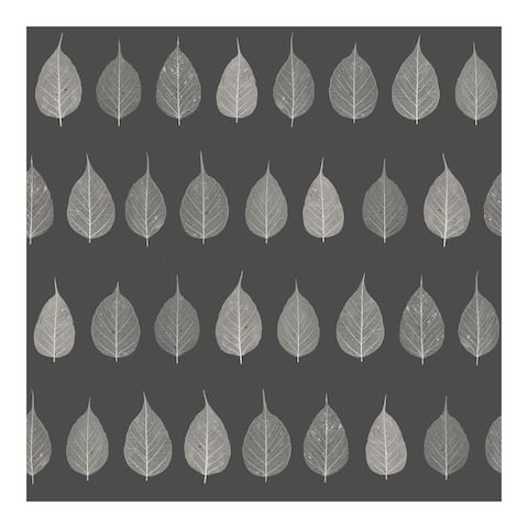 Greenhouse Charcoal Leaves Wallpaper - 20.5 x 396 x 0.025