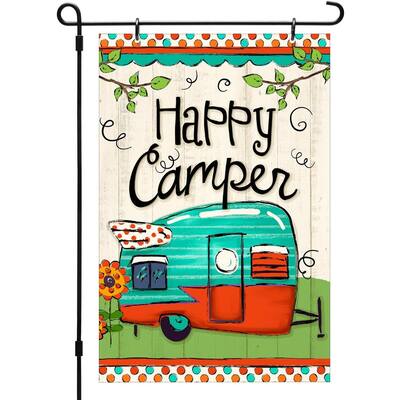 CounterArt Happy Camper Reversible Printed Garden Flag Made In The USA